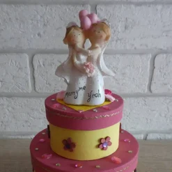 Geldgeschenkverpackung zweistöckige Torte mit Brautpaarfigur - Frauen