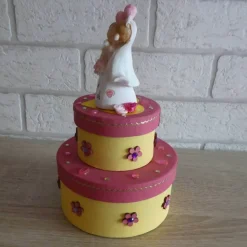 Geldgeschenkverpackung zweistöckige Torte mit Brautpaarfigur - Frauen