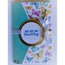 Geldkarte Gutscheinkarte - Geburtstagskarte besondere Form mit Grußtext Handarbeit mit Stampin'up