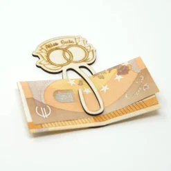 Geldklammer aus Holz Hochzeit | Geldgeschenk verpacken | Geldklipp für Geldgeschenke | Hochzeitringe