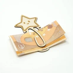 Geldklammer aus Holz kleiner Stern | Geldgeschenk verpacken | Geldklipp für Geldgeschenke