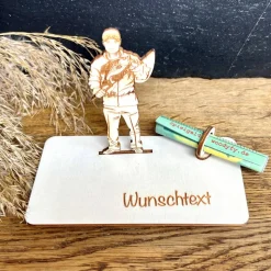 Geldscheinhalter Angler, Fischen, Geldgeschenk, Geburtstag, Geschenk, Wunschtext, Personalisiert