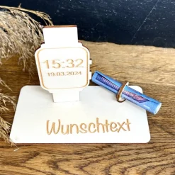 Geldscheinhalter Armbanduhr, Smartwatch, Geldgeschenk, Geburtstag, Geschenk, Wunschtext, Personalisierbar