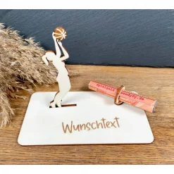 Geldscheinhalter Basketball, Basketballspielerin, Geldgeschenk, Geburtstag, Sport, Geschenk, Wunschtext, Personalisierba