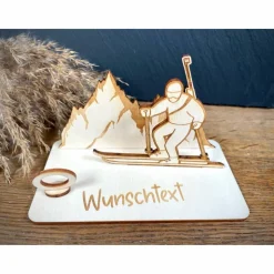 Geldscheinhalter Biathlon, Ski, Skifahrer, Skiurlaub, Berge, Winterurlaub, Geldgeschenk, Geburtstag, Geschenk, Wunschtex