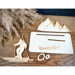 Geldscheinhalter Biathlon, Ski, Skifahrer, Skiurlaub, Berge, Winterurlaub, Geldgeschenk, Geburtstag, Geschenk, Wunschtex