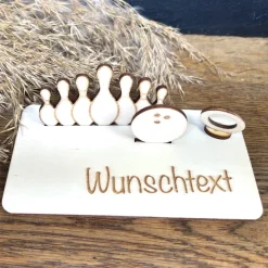 Geldscheinhalter Bowling, Kegeln, Geldgeschenk, Geburtstag, Geschenk, Wunschtext, Personalisierbar