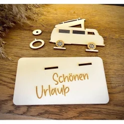 Geldscheinhalter Camper, Wohnmobil, Van, Bulli, VW, Camping, Urlaub, Geburtstag, Geschenk, Wunschtext, Personalisierbar