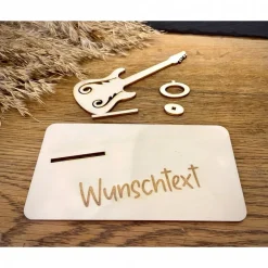 Geldscheinhalter E-Gitarre, Musik, Geldgeschenk, Geburtstag, Geschenk, Wunschtext, Personalisierbar