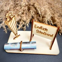 Geldscheinhalter Einschulung, Tafel, Schultüte, Geldgeschenk, Geburtstag, Geschenk, Wunschtext, Personalisierbar