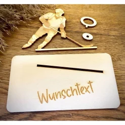 Geldscheinhalter Eishockey, Eishockeyspieler, Geldgeschenk, Geburtstag, Geschenk, Wunschtext, Personalisiert