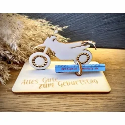Geldscheinhalter Enduro, Motorrad, Geburtstag, Führerschein, Geschenk, Wunschtext, Personalisierbar