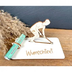 Geldscheinhalter Feldhockey, Feldhockeyspieler, Geldgeschenk, Geburtstag, Geschenk, Wunschtext, Personalisiert