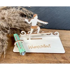 Geldscheinhalter Foiler, Surfen, Surfer, Wasser, Geldgeschenk, Geburtstag, Geschenk, Wunschtext, Personalisierbar