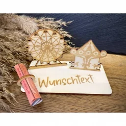 Geldscheinhalter Freizeitpark, Erlebnispark, Geldgeschenk, Geschenk, Wunschtext, Personalisierbar