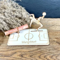 Geldscheinhalter Fußballspieler, Geldgeschenk, Geburtstag, Wunschtext, Personalisierbar