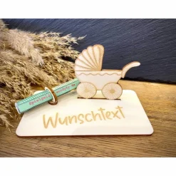 Geldscheinhalter Geburt, Baby, Kinderwagen, Geldgeschenk, Geschenk, Wunschtext, Personalisierbar