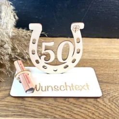 Geldscheinhalter Glück, Kleeblatt, Geldgeschenk, Geburtstag, Geschenk, Wunschtext, Personalisierbar