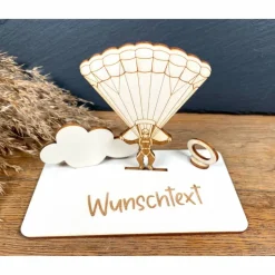 Geldscheinhalter Gleitschirm, Fallschirm, Paragleiter, Geldgeschenk, Geburtstag, Geschenk, Wunschtext, Personalisierbar
