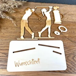 Geldscheinhalter Golfer, Golferin, Paar, Geldgeschenk, Geburtstag, Geschenk, Wunschtext, Personalisierbar