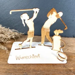 Geldscheinhalter Golfer, Golferin, Paar, Geldgeschenk, Geburtstag, Geschenk, Wunschtext, Personalisierbar