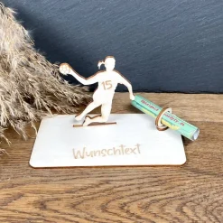 Geldscheinhalter Handball, Handballspieler, Geldgeschenk, Geburtstag, Wunschtext, Personalisierbar
