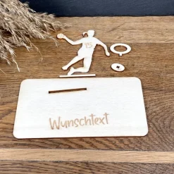 Geldscheinhalter Handball, Handballspieler, Geldgeschenk, Geburtstag, Wunschtext, Personalisierbar
