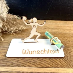 Geldscheinhalter Handball, Handballspieler, Geldgeschenk, Geburtstag, Wunschtext, Personalisierbar