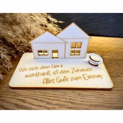 Geldscheinhalter Haus, Hausbau, Einweihung, Richtfest, Geburtstag, Geschenk, Wunschtext, Personalisierbar