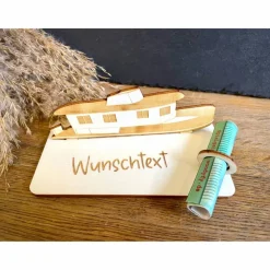 Geldscheinhalter Hausboot, Boot, Schiff, Urlaub, Reise, Geldgeschenk, Geburtstag, Geschenk, Wunschtext, Personalisierbar
