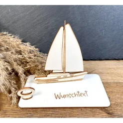 Geldscheinhalter Hausboot, Boot, Schiff, Urlaub, Reise, Geldgeschenk, Geburtstag, Geschenk, Wunschtext, Personalisierbar