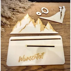 Geldscheinhalter Hochzeit, Hochzeitspaar, Berge, Wandern, Geldgeschenk, Geschenk, Wunschtext, Personalisierbar