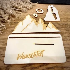 Geldscheinhalter Hochzeit, Hochzeitspaar, Berge, Wandern, Geldgeschenk, Geschenk, Wunschtext, Personalisierbar