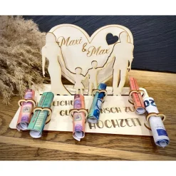 Geldscheinhalter Hochzeit, Hochzeitspaar, Herz, Unendlich, Infinity, Geldgeschenk, Geschenk, Wunschtext, Personalisierba