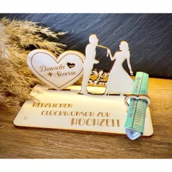 Geldscheinhalter Hochzeit, Hochzeitspaar, Herz, Geldgeschenk, Geschenk, Wunschtext, Personalisierbar
