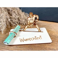 Geldscheinhalter Inlinehockey, Inlinehockeyspieler, Geldgeschenk, Geburtstag, Geschenk, Wunschtext, Personalisiert