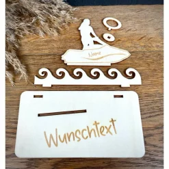 Geldscheinhalter Jet Ski, Jetski, Wasser, Geldgeschenk, Geburtstag, Geschenk, Wunschtext, Personalisierbar