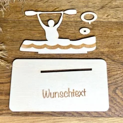 Geldscheinhalter Kanu, Kajak, Paddeln, Boot, Geldgeschenk, Geburtstag, Geschenk, Wunschtext, Personalisierbar