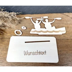 Geldscheinhalter Kanu, Kajak, Paddeln, Boot, Geldgeschenk, Geburtstag, Geschenk, Wunschtext, Personalisierbar