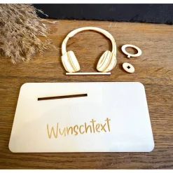 Geldscheinhalter Kopfhörer, Musik, Geldgeschenk, Geburtstag, Geschenk, Wunschtext, Personalisierbar