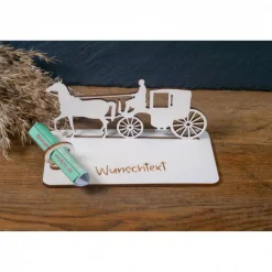 Geldscheinhalter Kutsche, Pferd, Geldgeschenk, Geburtstag, Reiten, Geschenk, Wunschtext, Personalisierbar