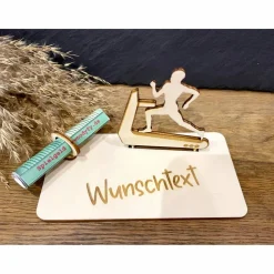 Geldscheinhalter Laufband, Joggen, Laufen, Geldgeschenk, Geburtstag, Geschenk, Wunschtext, Personalisiert
