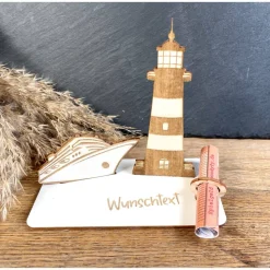 Geldscheinhalter Leuchtturm, Strandkorb, Ostsee, Geldgeschenk, Geburtstag, Geschenk, Wunschtext, Personalisierbar