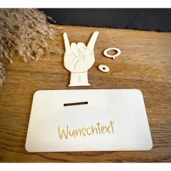 Geldscheinhalter Metal, Konzert, Metalhand, Musik, Geldgeschenk, Geburtstag, Geschenk, Wunschtext, Personalisierbar