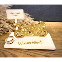 Geldscheinhalter Motorrad, Rennmaschine, Geburtstag, Führerschein, Geschenk, Wunschtext, Personalisierbar