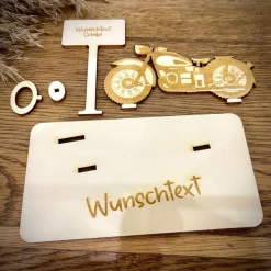 Geldscheinhalter Motorrad, Geburtstag, Führerschein, Geschenk, Wunschtext, Personalisierbar