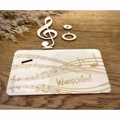 Geldscheinhalter Note, Geldgeschenk, Geburtstag, Musiker, Musik, Geschenk, Wunschtext, Personalisierbar