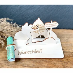 Geldscheinhalter Pilgern, Jakobsweg, Berge, Wandern, Geldgeschenk, Geburtstag, Geschenk, Wunschtext, Personalisierbar