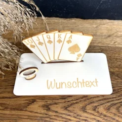 Geldscheinhalter Poker, Karten, Geldgeschenk, Geburtstag, Geschenk, Wunschtext, Personalisierbar