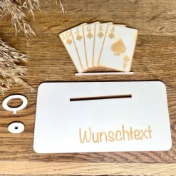 Geldscheinhalter Poker, Karten, Geldgeschenk, Geburtstag, Geschenk, Wunschtext, Personalisierbar